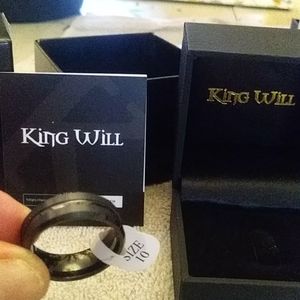 Mens black tungston wedding band